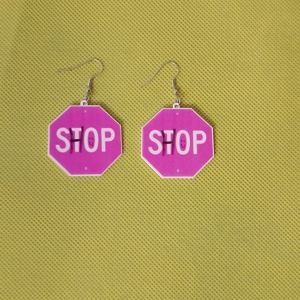 Pierced "Shop" Earrings